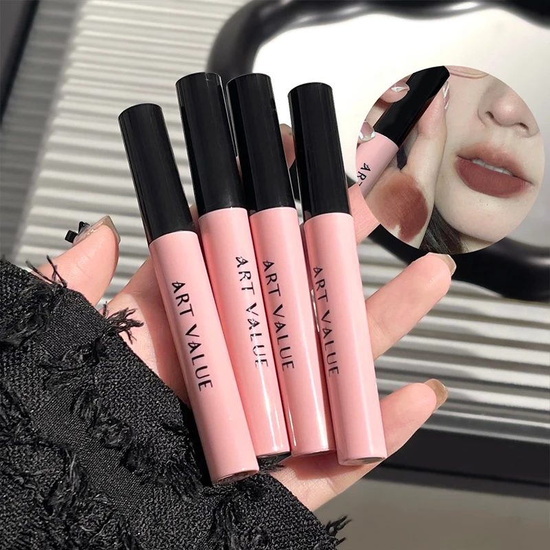 Art Value Black Pink Love Letter Lip Makeup Set Whitening Long-lasting Lip Mud Mirror Lip Glaze Gift Lip Glaze Set