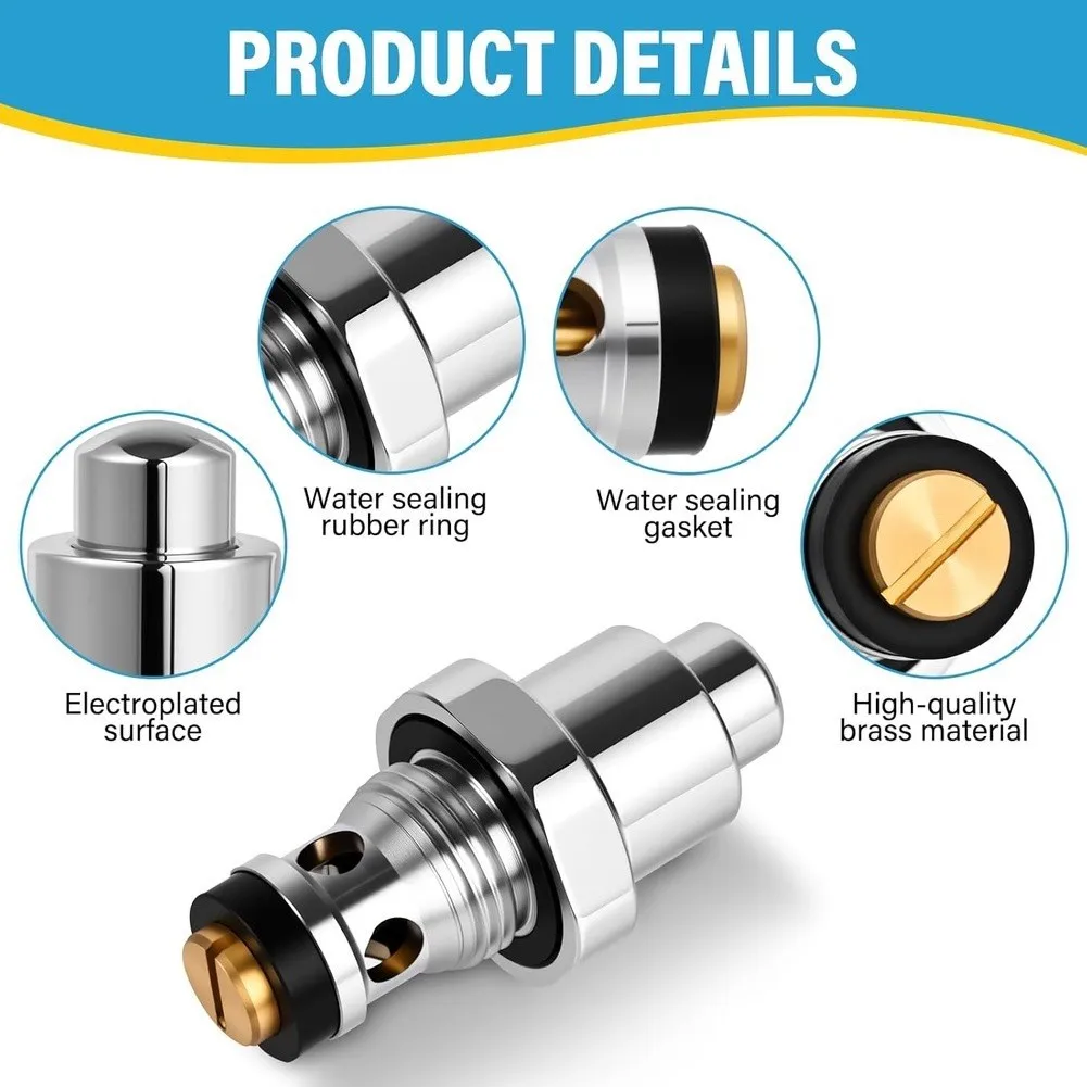 For Krowne-Compatible 21-302L Button Valve Assembly for Pre-Rinse Spray Heads Stainless Steel and Brass Material