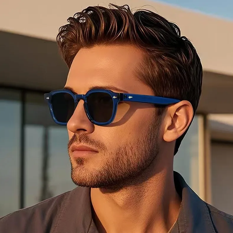 

Fashion Candy Color Square Women Sunglasses Shades UV400 Retro Trending Rivets Men Leopard Sun Glasses