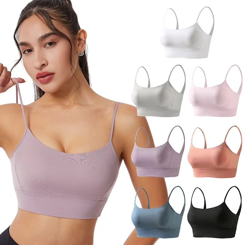 Plus Size Sports Bra for Women Wirefree Padded Yoga Bra Shockproof Push Up Workout Gym Crop Top S-XL