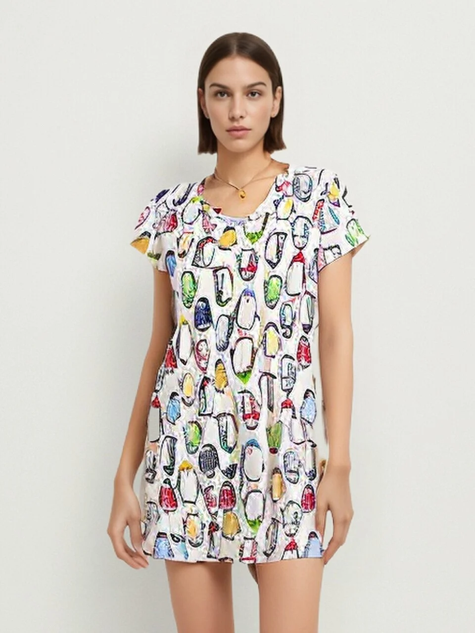 

Cartoon Home Dress For Women - Short Sleeve Pyjama, Women's Cotton Soft Summer Fashion Home Long Dress (NEW),Sweet Dresses