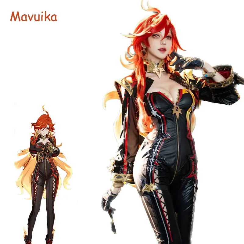 

Mavuika Cosplay Costume Game Genshin Impact Pyro Archon Wig Outfit Carnival for Women Girls