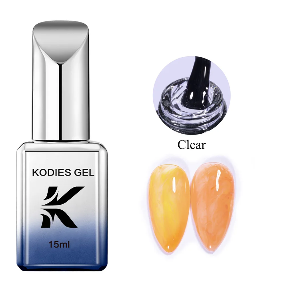 KODIES GEL Clear Blooming Gel Nail Polish 15ML White  Black Spreading Marble Gel Varnish Watercolor Semi Permanent Gel Polishes