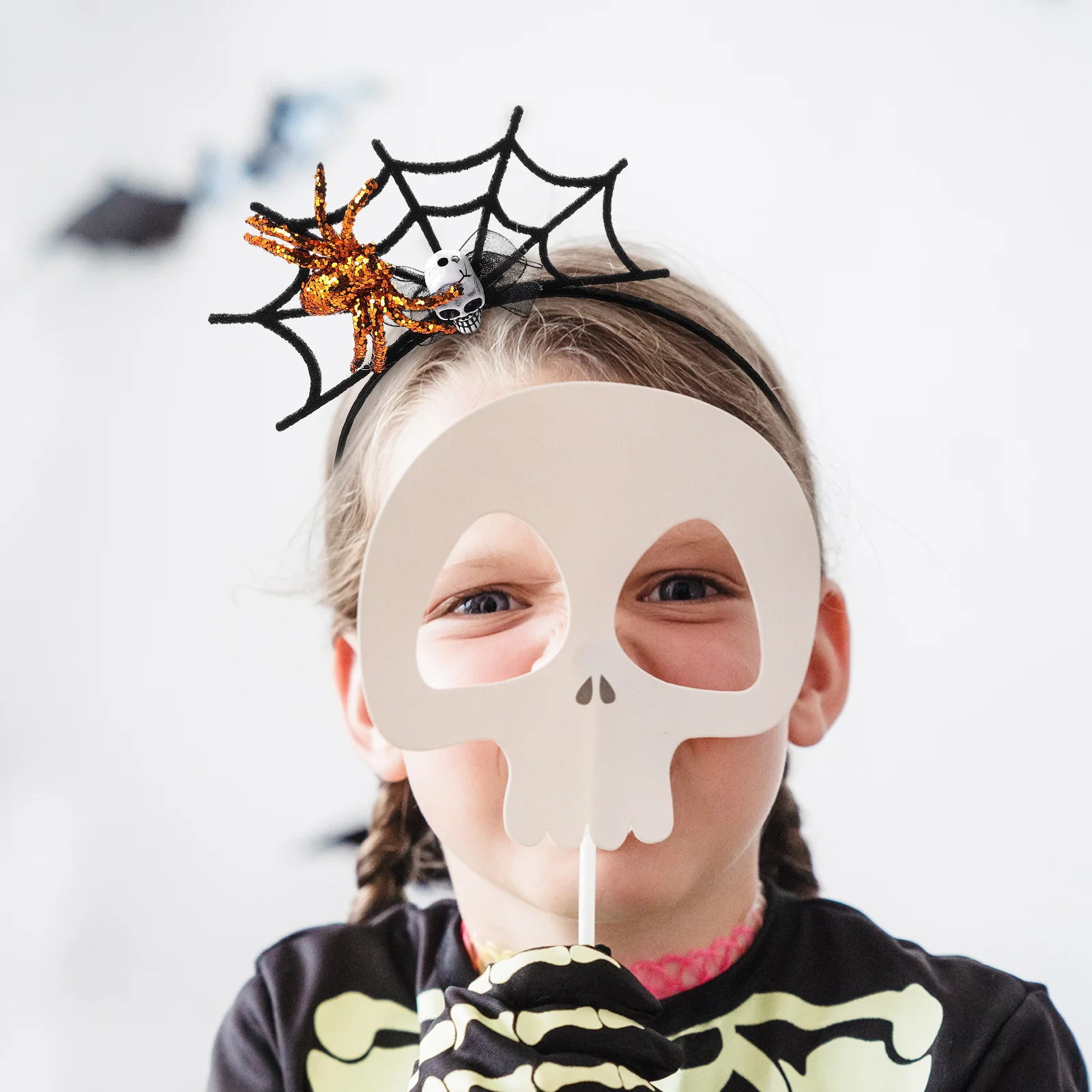 

2 шт., повязка на голову с черепом, обруч для волос с паутиной на Хэллоуин, аксессуар для вечеринки, головной убор для косплея, повязка на голову