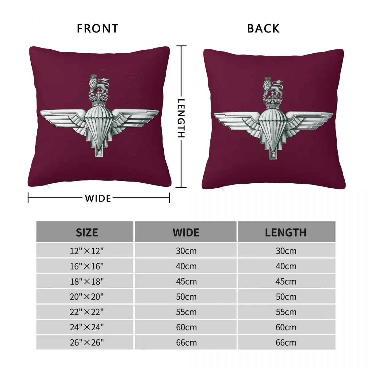 Parachute Regiment Cap Badge Square Pillowcase Polyester Linen Velvet Pattern Zip Decor Pillow Case Home Cushion Cover