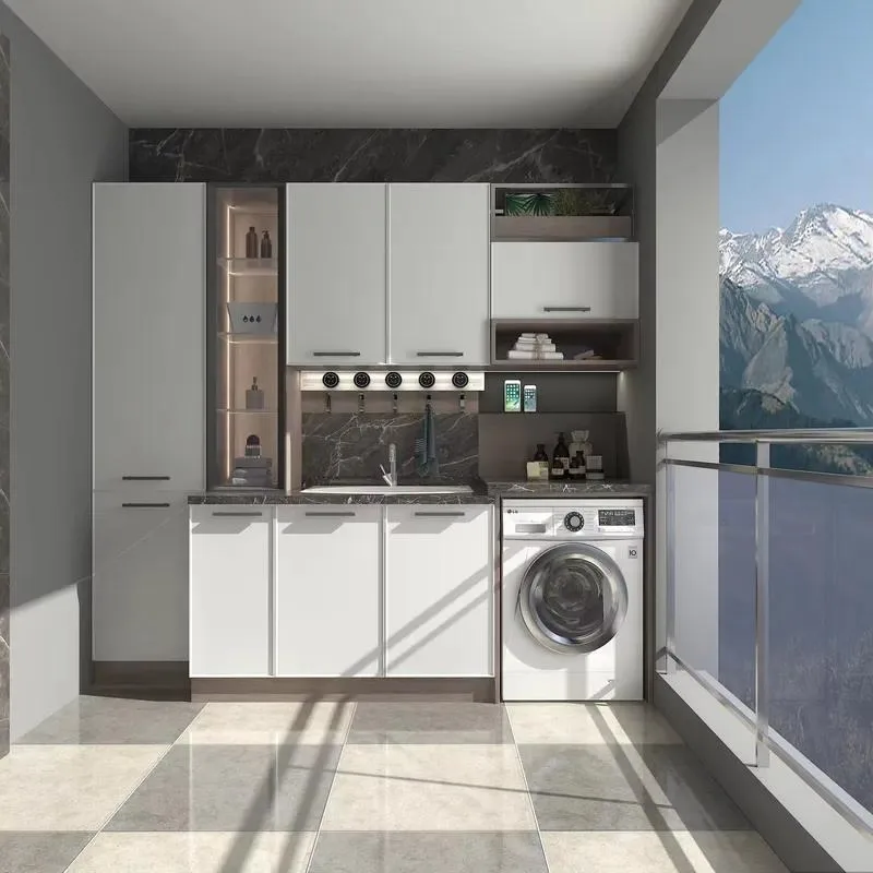 Multi-functional Storage Balcony Cabinet 304 Stainless Steel Rust-proof Waterproof