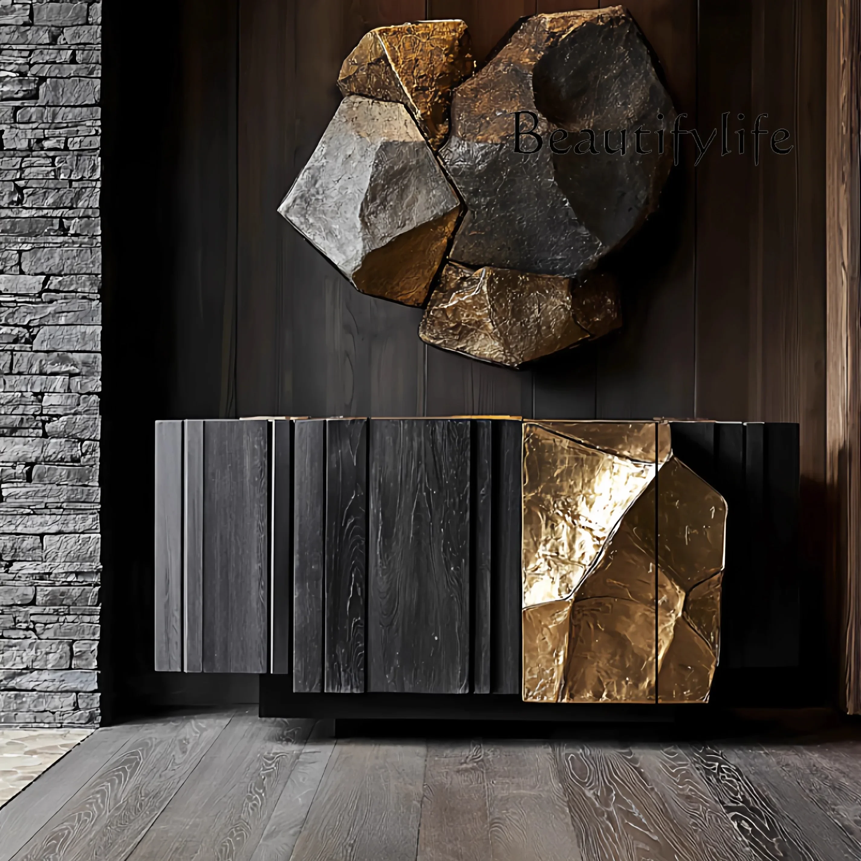 

u ZR Original Design Art Modern Porch Cabinet Meal Side Storage Cabinet Luxury House Furniture High Luxury