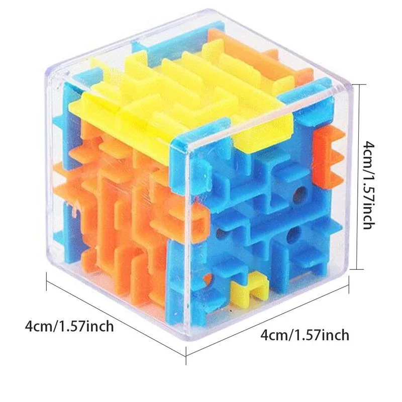 1-2pc 3d mini labirinto cubos mágicos quebra-cabeça cubos de velocidade rolando bola cubos mágicos labirinto brinquedos para crianças brinquedos educativos 4cm cubo