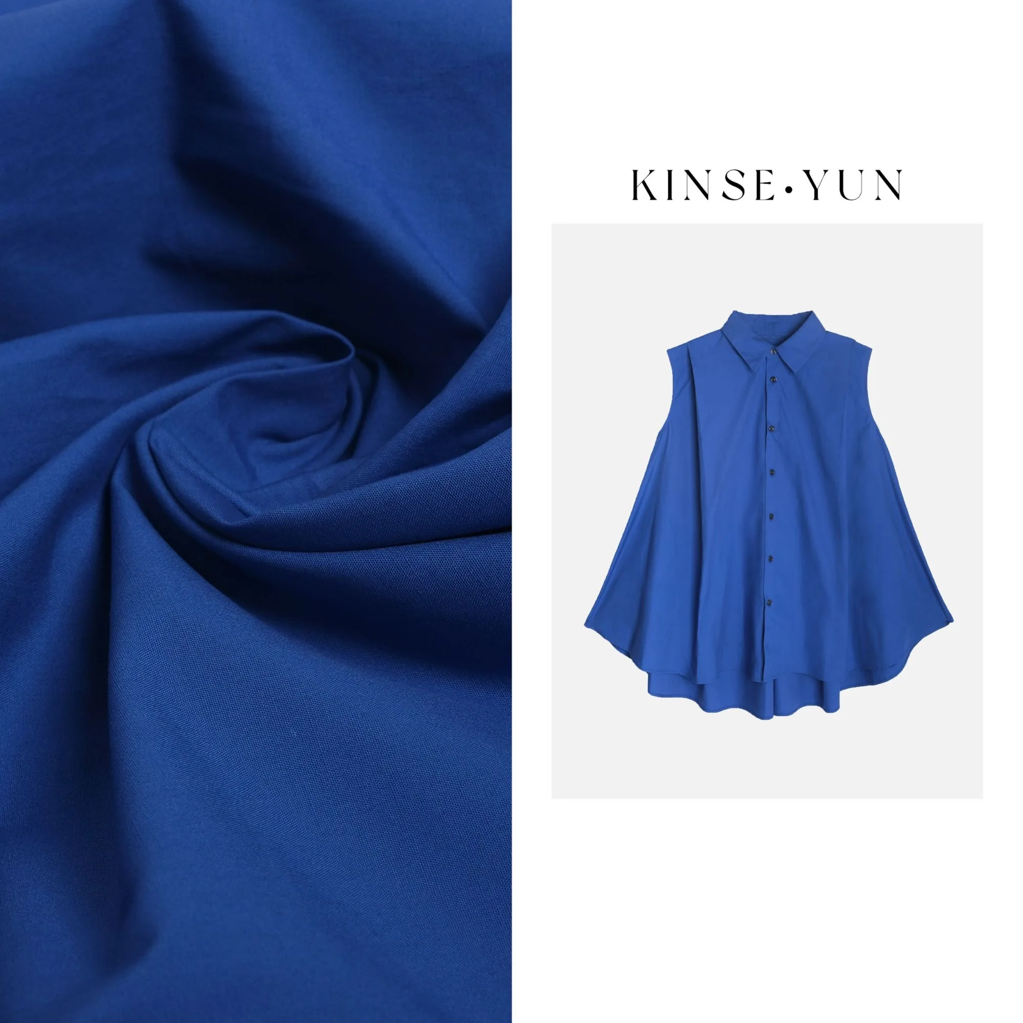 

KINSE YUN Age-Freezing irt Irregular Longline Pure Cotton Vest Top KSY2880 Commute Sle Loose Fit Skin-friendly Breathable