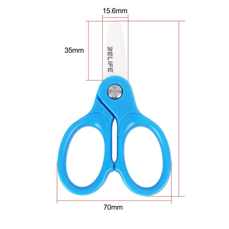 RELIFE RL-102A Mini Ceramic Insulated Scissors Suitable for Cell Phone Batteries Office Line Repair Cutting Scissor Tools