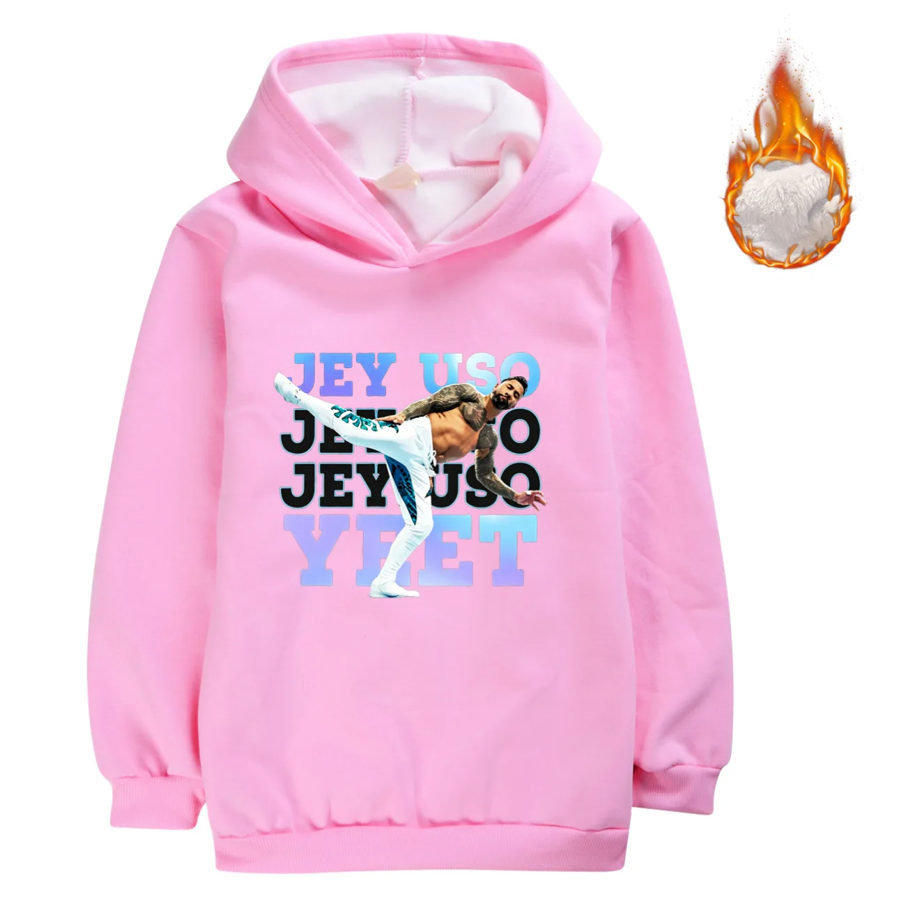 Humor Wrestler Clothes Kids Jey Uso Yeet Hoodie Boys Fashion Winter Fleece Sweatshirts Children Thicken Warm Coats Girls Outewar