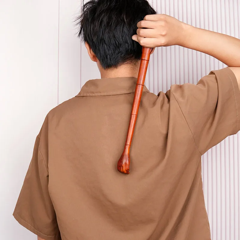 Solid Wood Carving Itching Scratching Massage Stick Outdoor Portable EDC Short Stick Tool