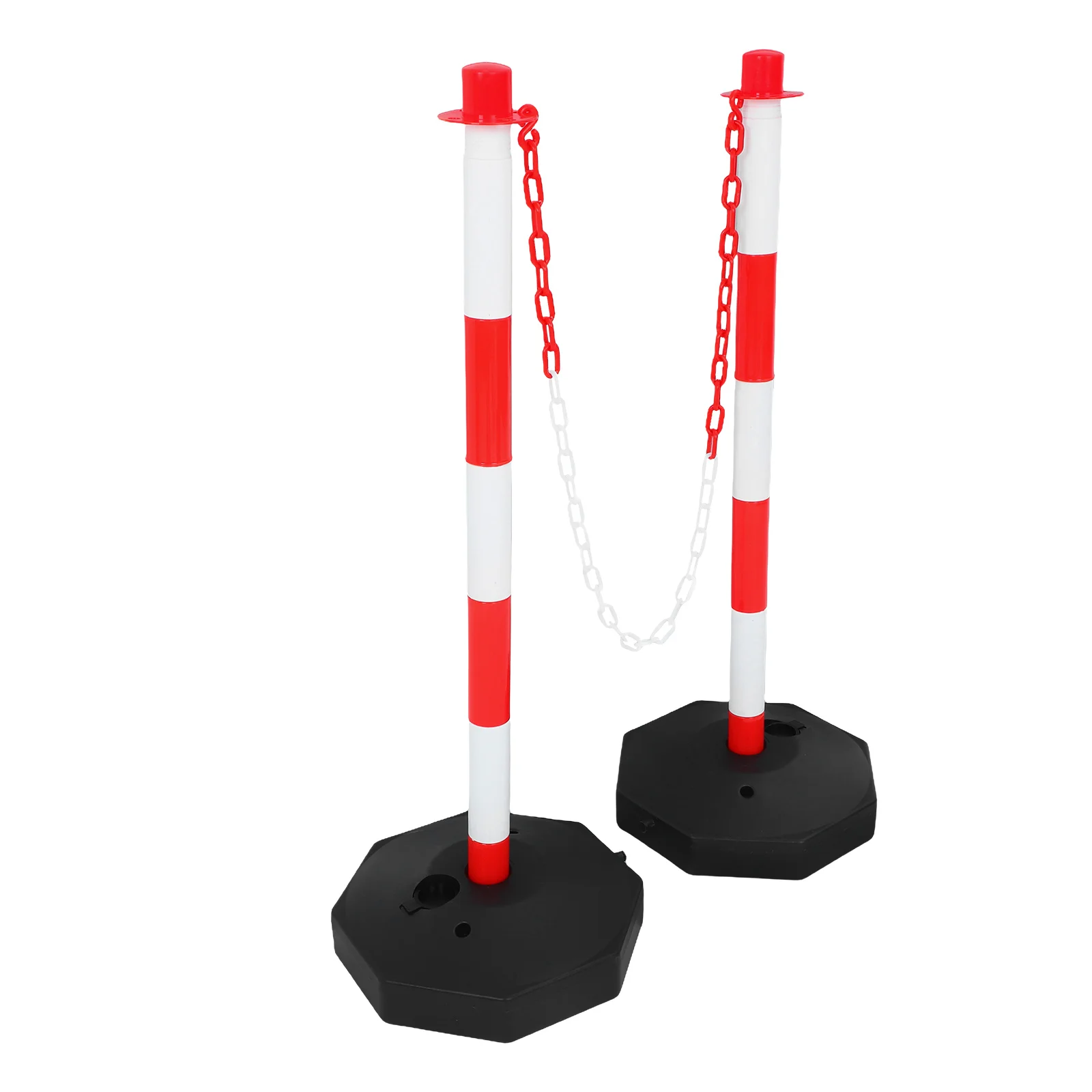 1 Set Road Bollard Posts: Plastic Traffic Delineator With Base Stable Safety Barrier For Construction Event Parking Reflective