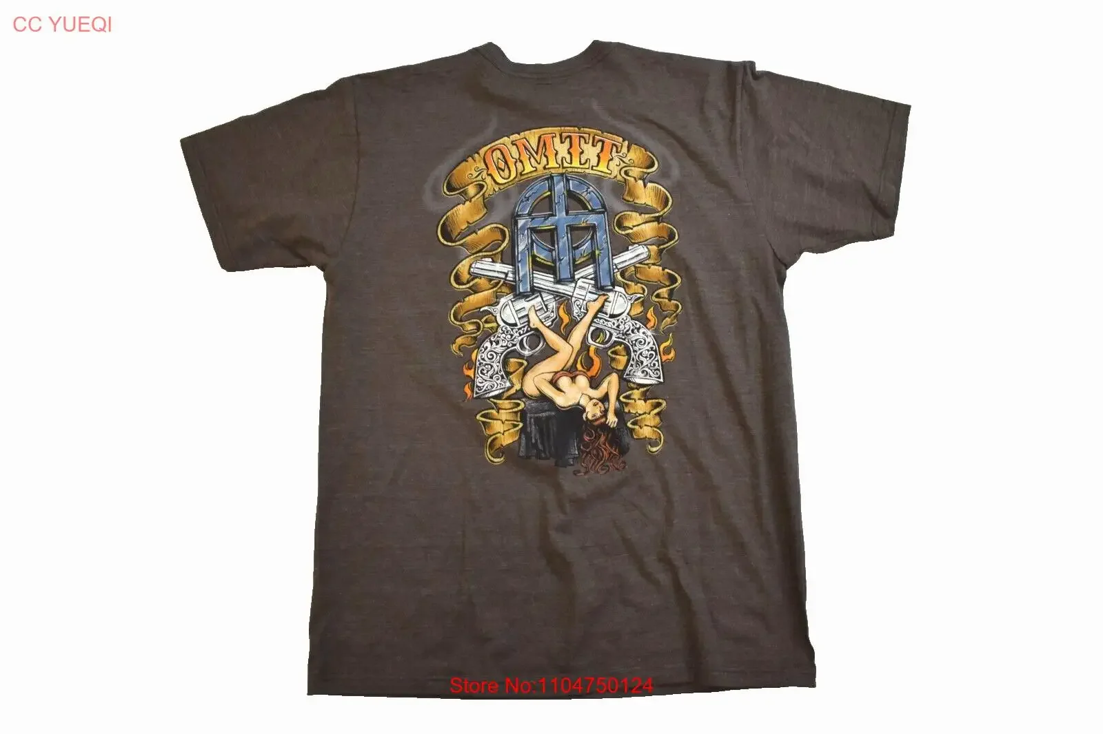 

Omit Apparel Mens Streetwear Brand Shootout Logo Heather Brown T Shirt NWT Large vintage Washed graphic Soft Slightly