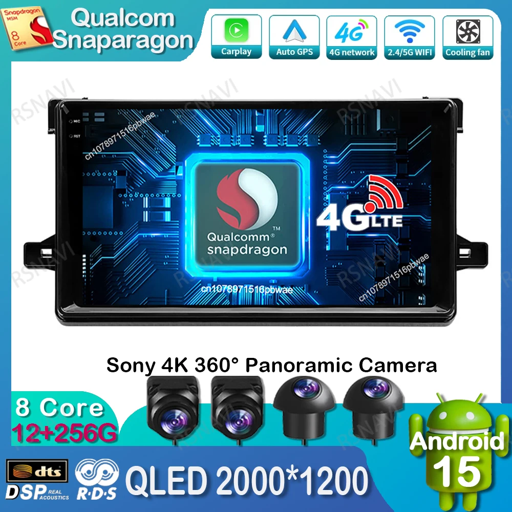 

Android 15 Car Radio For Toyota Prius XW50 2015 - 2020 Navigation Head Unit 4G LTE Autoradio Qualcomm BT QLED GPS DSP Multimedia