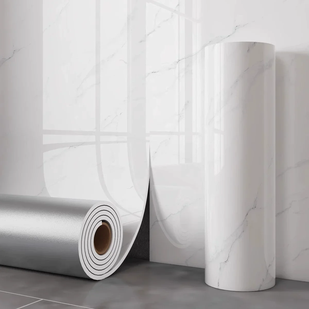1 rol zelfklevend behang met marmeren stijlpatroon, waterdicht en oliebestendig decoratieve muursticker PVC-materiaal