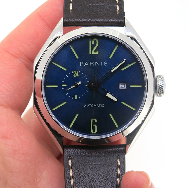 Parnis 43mm Miyota Automatic Movement Men\'s Mechanical Watch Sapphire Date Gift