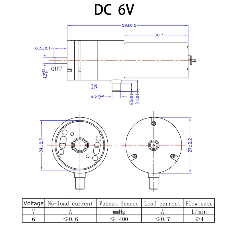 Micro Vacuum Booster Motor Elétrico Mini Bomba de Ar Instrumento de Beleza Tratamento Médico Bomba de Mama Ruído 65db, 3.7V, 6V, 12V, 370