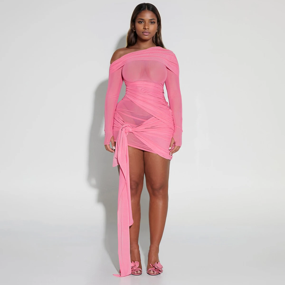 Daring Dress 2024 Sexy Transparent Midi Women Vacation Summer Party Dresses Casual Evening Wear Fashionable Female Clothing