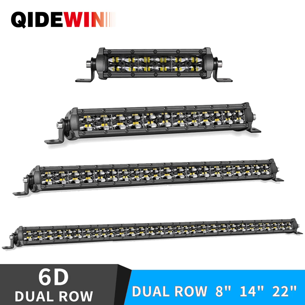 

Double Row 6D Lens Led Bar Off Road Work Lamp Slim Led Light Bar for 4x4 Offroad Truck Spot Light for Car Tractor SUV 12v-36v