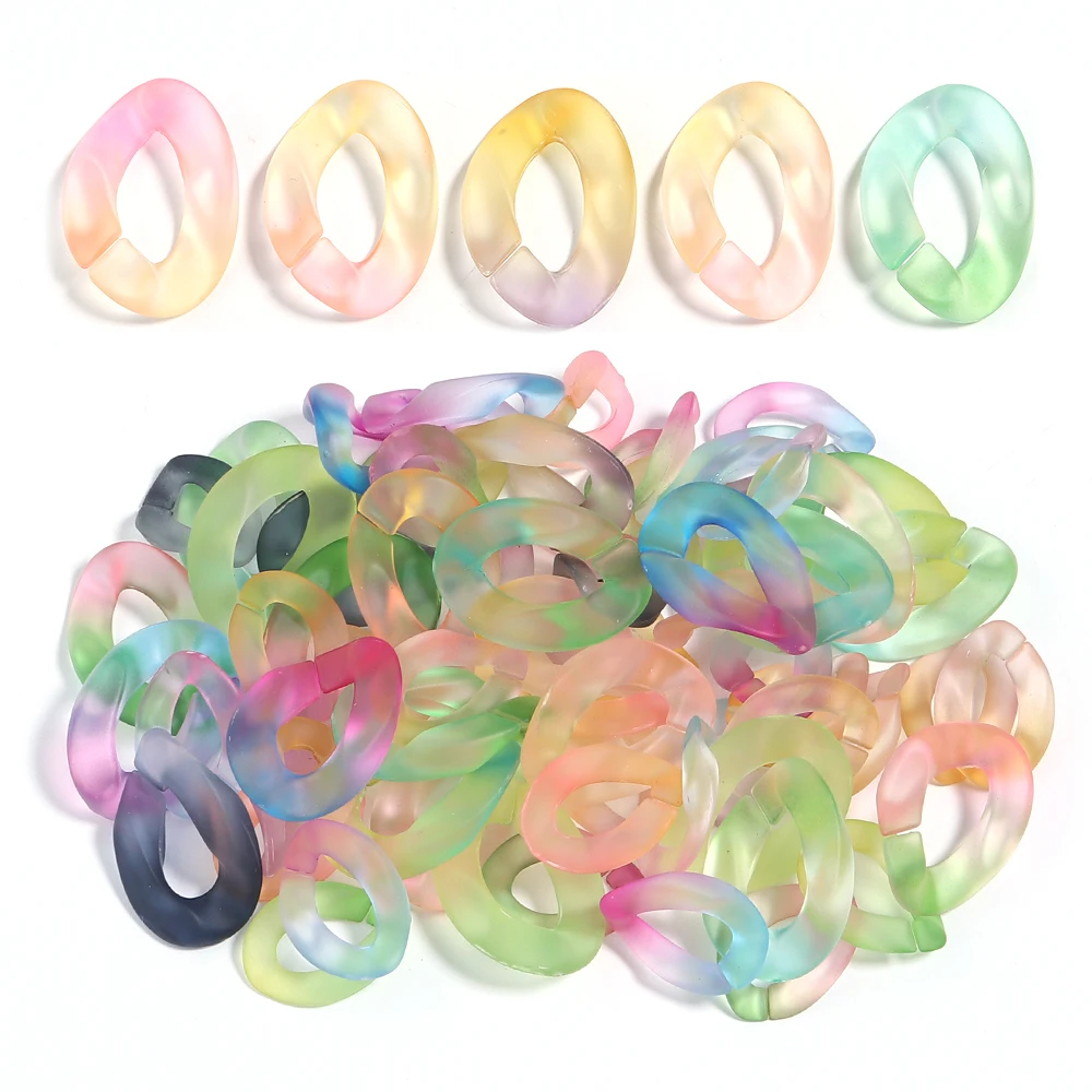 20 stücke Acryl Twisted Link Kette Bunte Link Verschlüsse Stecker Für Schmuck Machen Halskette Armband Telefon Schlüssel Kette Zubehör