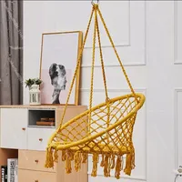 Nordic Cotton Rope Hammock Chair Handmade Knitted Indoor Outdoor Kids Swing Bed Adult Swinging Hanging Chair Hammock