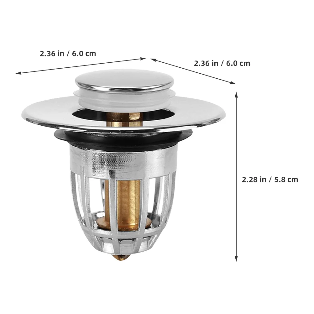 

2pcs Press-Type Flip Stopper Anti-Clogging Filter Bathroom Sink Plug Abs Copper Material Washbasin Drain Strainer