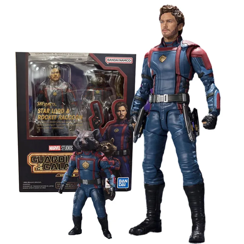 

Bandai Genuine Figure Guardians of the Galaxy Vol.3 Model Kit SHF Star Lord & Rocket Raccoon Collection Model Action Figure Toys