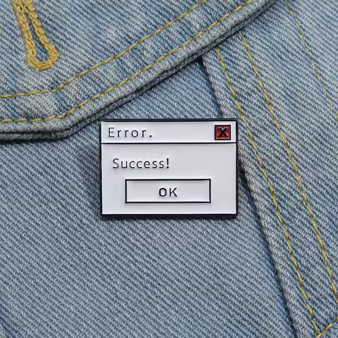 System Error Enamel Pins Custom Success Is Ok Brooches Lapel Badges Funny Jewelry Gift Drop Shipping