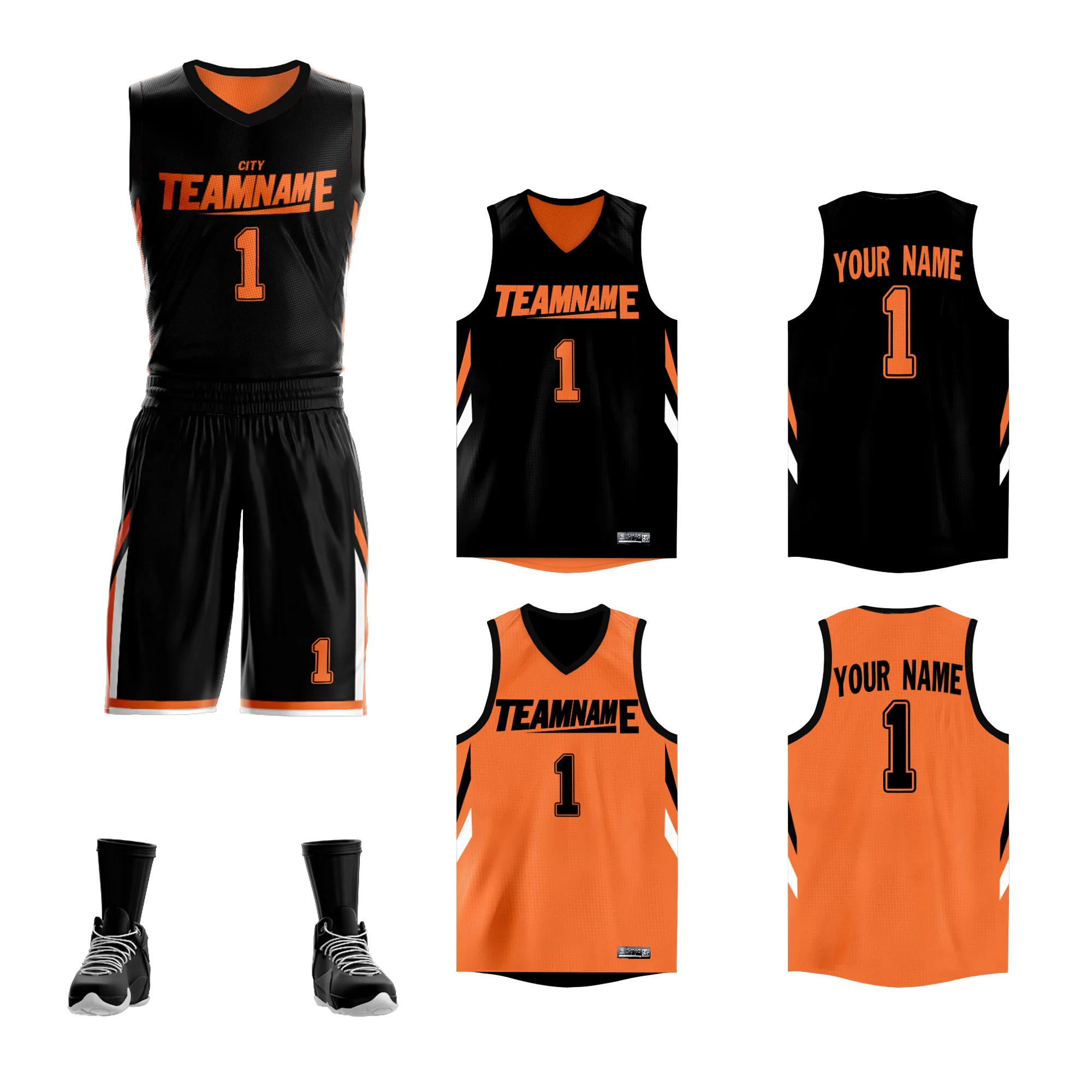 Custom Reversible Basketball Jerseys Printed Name Player Suit Outdoor Casual Personalized Training Adult Uniforms for Unisex