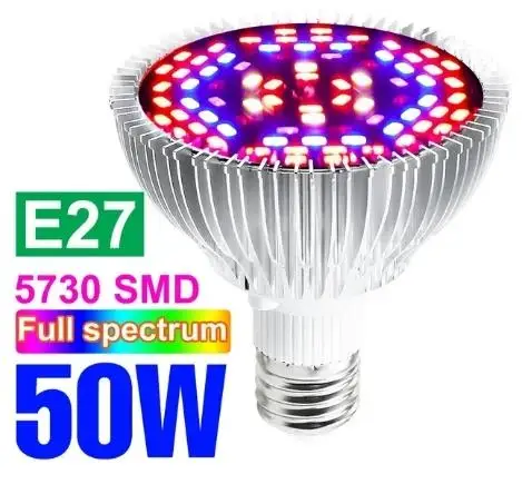 Nice 85-265V LED Full-spectrum Plant Growth Bulb E27 Plant Lamp LED Lamp Indoor Flower Seed Hydroponic Growth Lamp