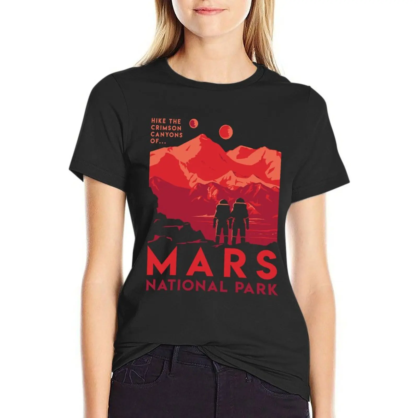 

Hike the crimson canyons of mars national park T-Shirt summer tops hippie clothes luxury designer clothing Women
