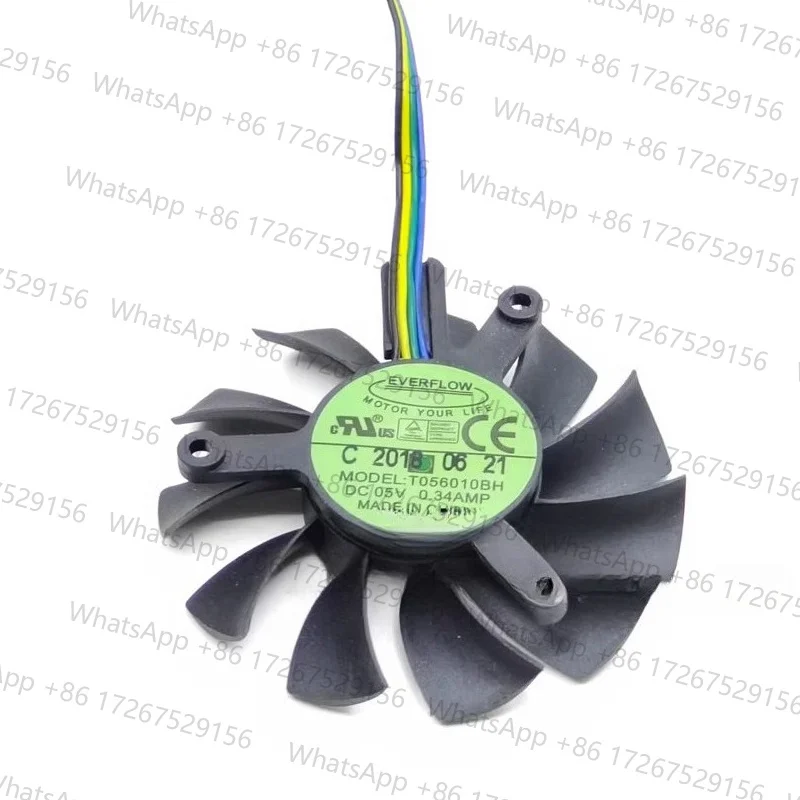 For EVERFLOW T056010BH 5V 0.34A Ball Bearing Graphics Card Fan