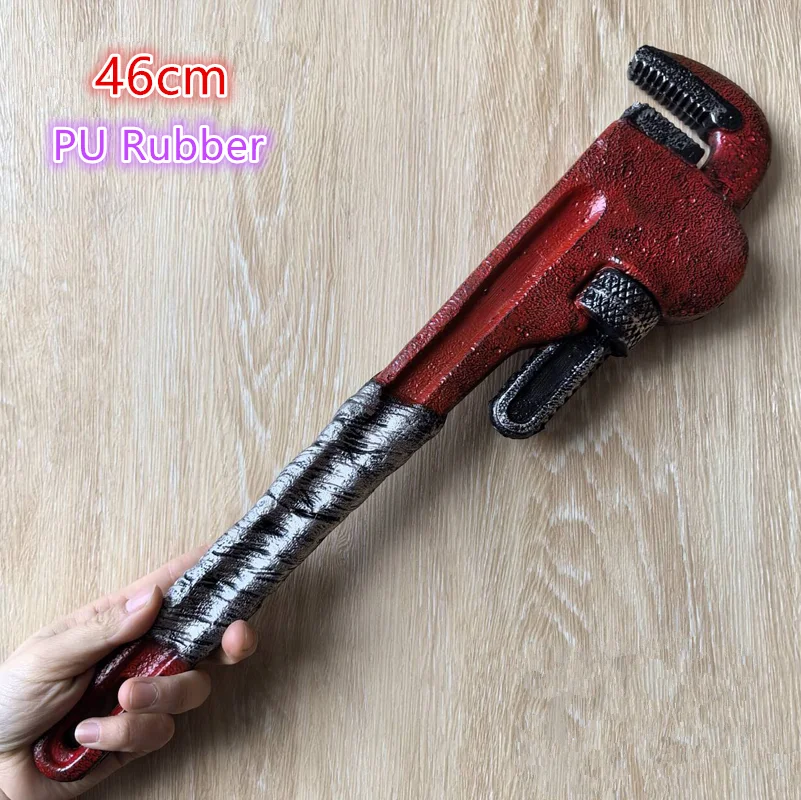 Halloween Fake Wrench Prop Realistic PU Bloody Wrench Toy Role Playing Photo Props Halloween Party Haunted House Decoration