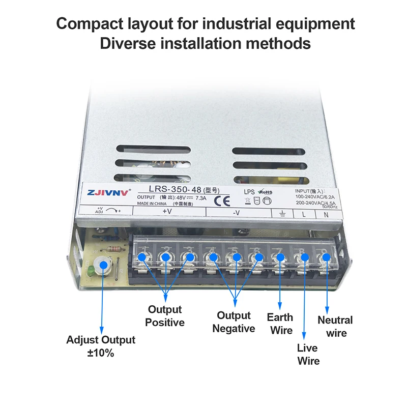 350W Single Output 36V Switching Power Supply transformer AC-DC for Industrial Automation Field LRS-350-36