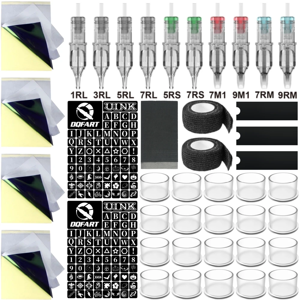New In Supplies Accessories Set Tattoo Needles Transfer Paper Tablecloth Body Art Creative Designs Beginner Tattoo Artists