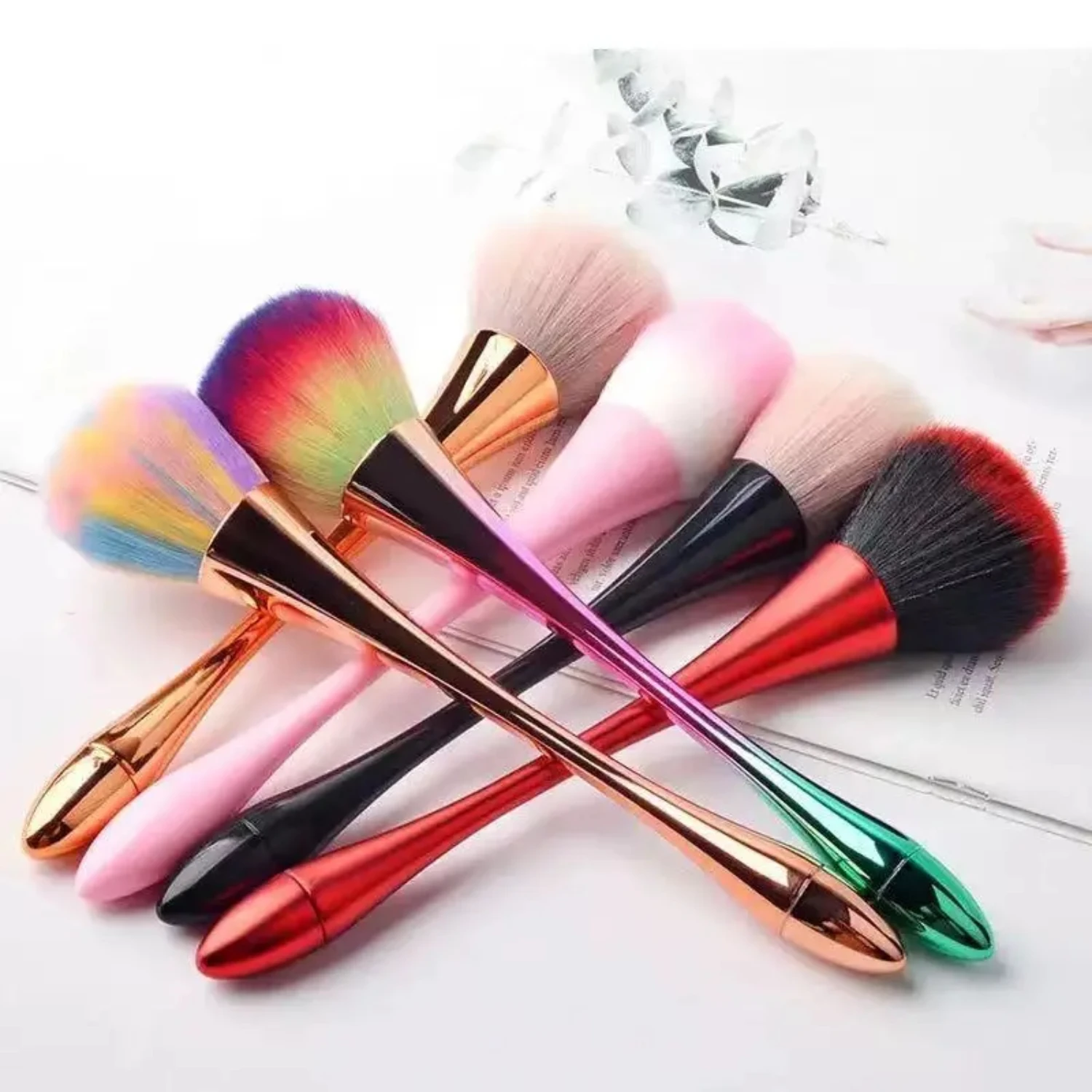 High-Quality Powder Brushes for Flawless Makeup Application - Essential Cosmetic Tools with Elegant Box - Foundation Makeup Brus