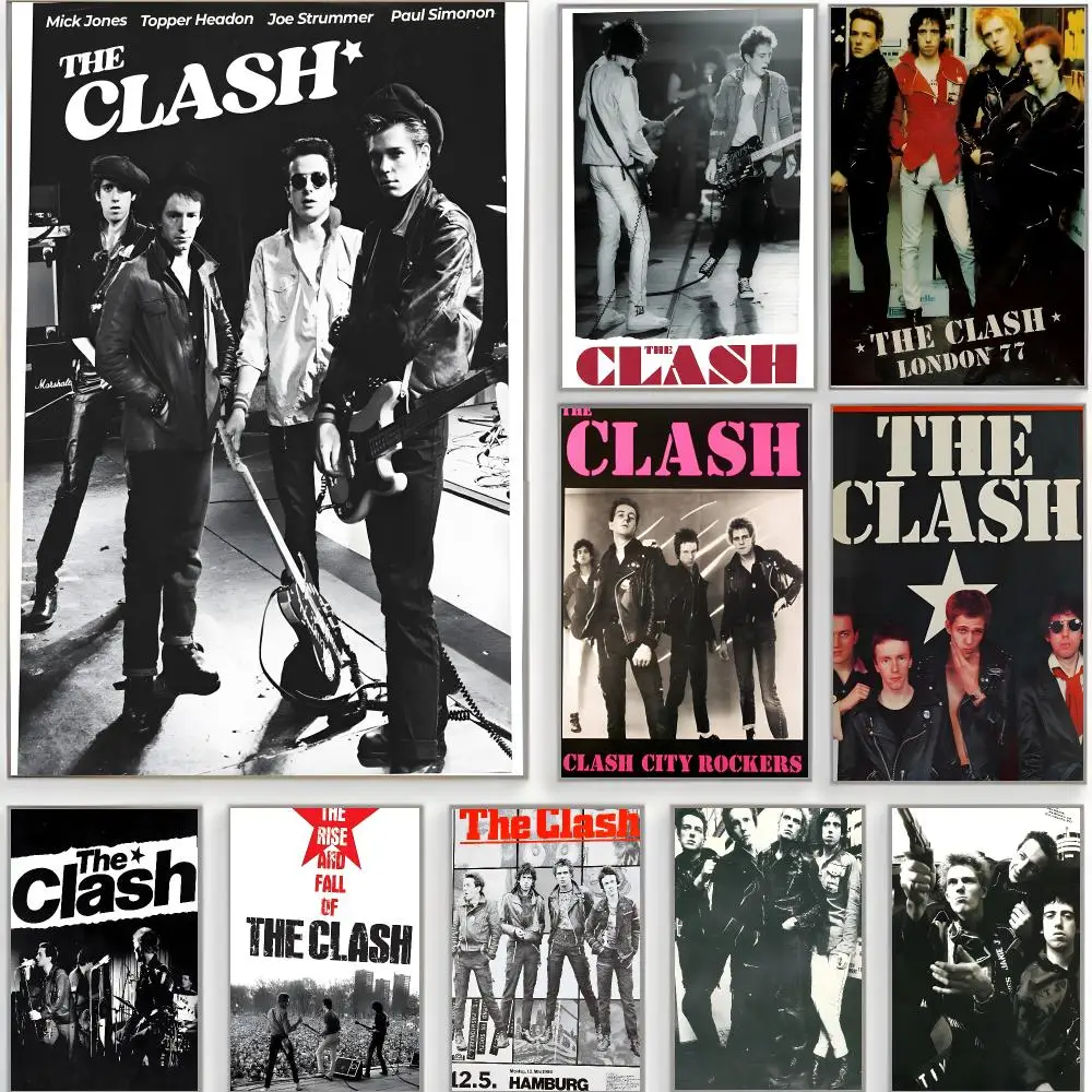 punk band t-the clash Poster Classic Wall Art  Home Decor  Peel and Stick Unframed