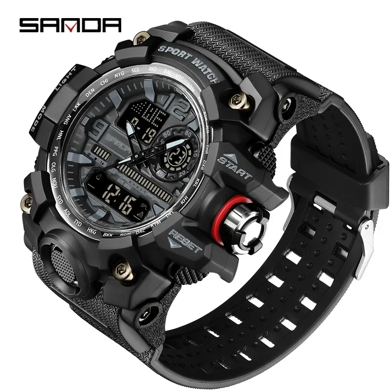 2024 SANDA 3133 G Style New Men's Watches 50M Waterproof Shock Sports Military Quartz Watch For Male Digital Wristwatch