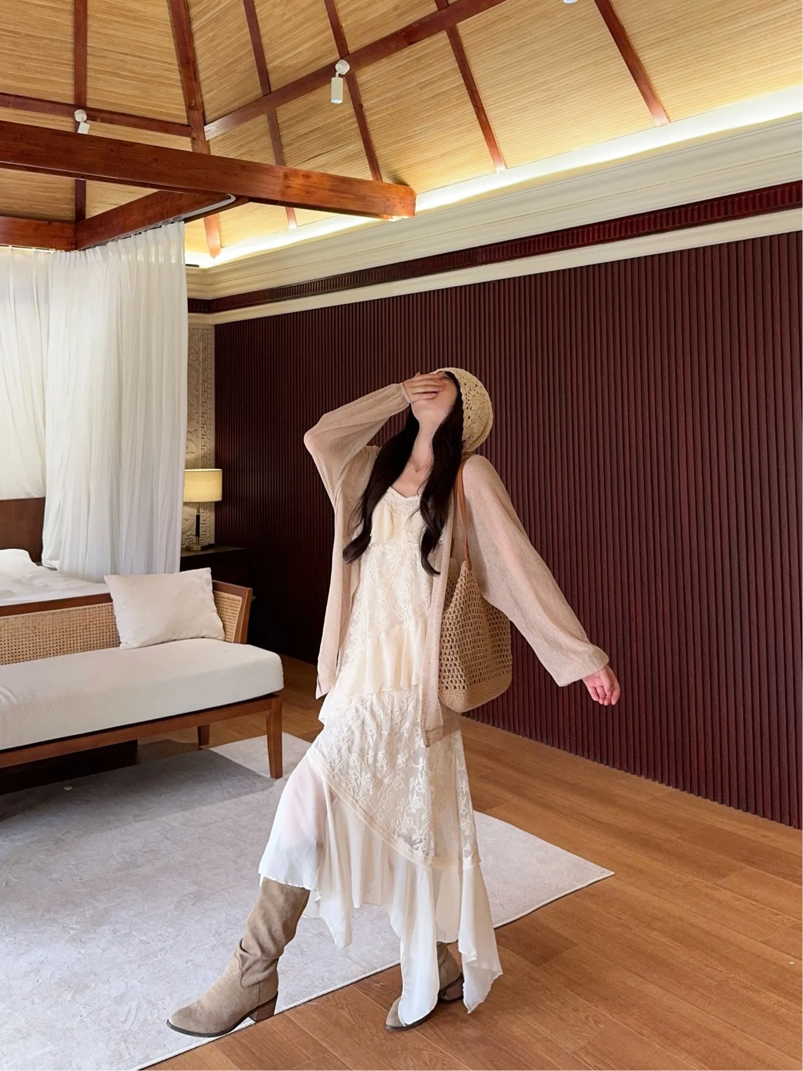 

plus Size Women's Summer New Style Asymmetrical Hem Sleeveless Long Dress Set with Sunscreen Shawl Top And Skirt Korean Style