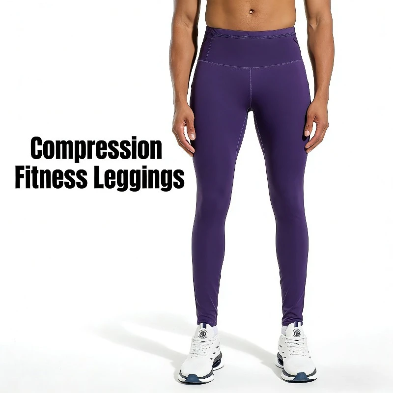 

2026 Men's Fitness Leggings Breathable High-stretch Quick-dry Running Pants Workout Training Pants