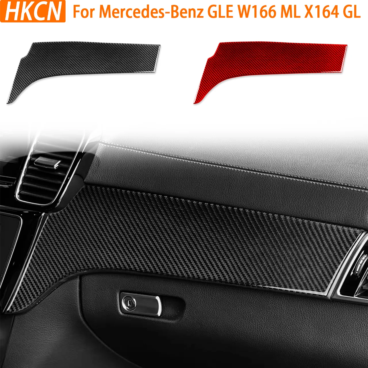 

For Mercedes-Benz GLE W166 ML X164 GL Carbon Fiber Co-Pilot Instrument Panel Dashboard Cover Sticker Trim Interior Accessories
