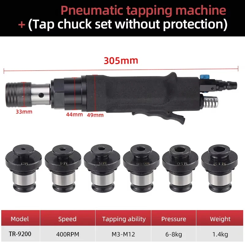 

In stock Straight Pneumatic Tapping Machine Handheld Air Screw Holes Maker Thread Tap Drilling Machine For Threading Common Iron