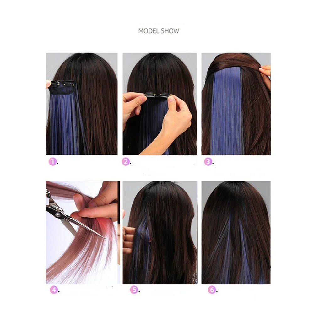 Wholesale Women Wig Clip Hair Extension Clip in Hairpiece Long Straight Hanging Ear Wig Clip 60cm Headwear Girl Hair Accessories