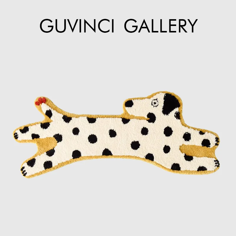 

GUVINCI Cozy And Whimsical Tufted Carpet Super Soft Plush Novelty Floor Mat Dog Shaped Animal Bedroom Beside Rugs Unique Design