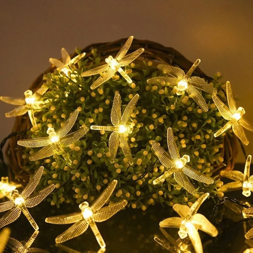 

New 2025 Dragonfly LED String Lights Outdoor Garden Wedding Party Holiday Decoration Garland
