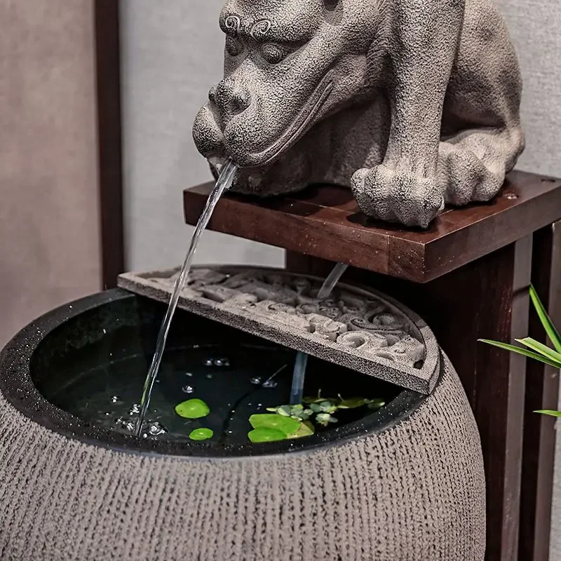 Floor-to-ceiling water ornament Lucky town house water feature Interior decoration Floor-to-ceiling water feature