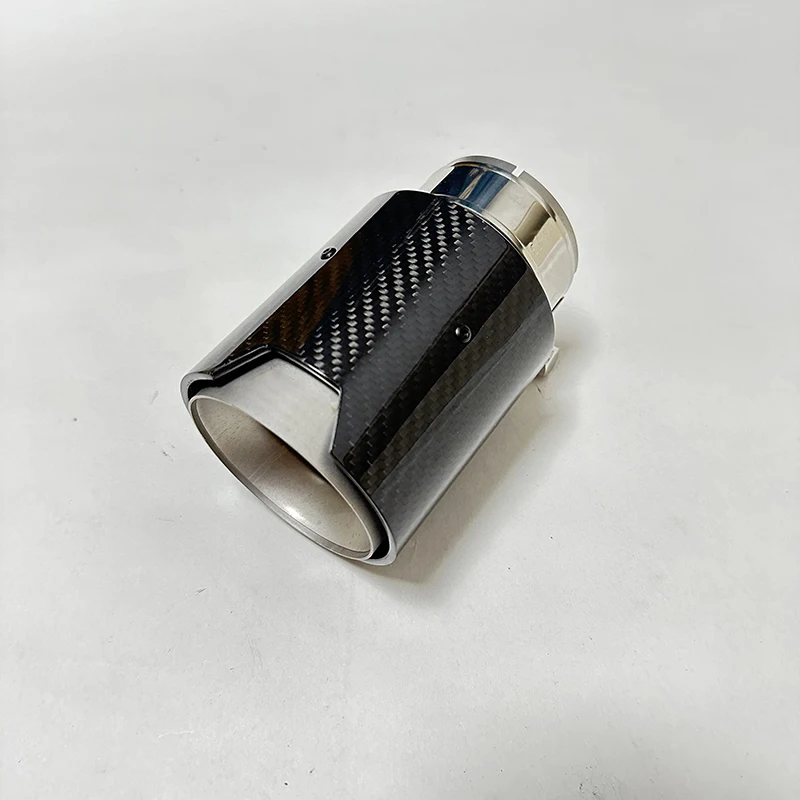 

1Piece Length 150mm Outlet Car Universal M Performance Glossy Black Exhaust Pipe Carbon Fiber Muffler Tip For E6