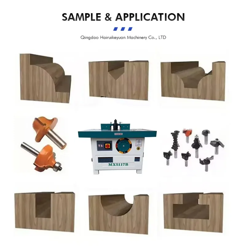 4KW Automatic Feeder Vertical Spindle Moulder Solid Wood Woodworking Machine Cutter Head Shaper Milling Moulding Forming Feature