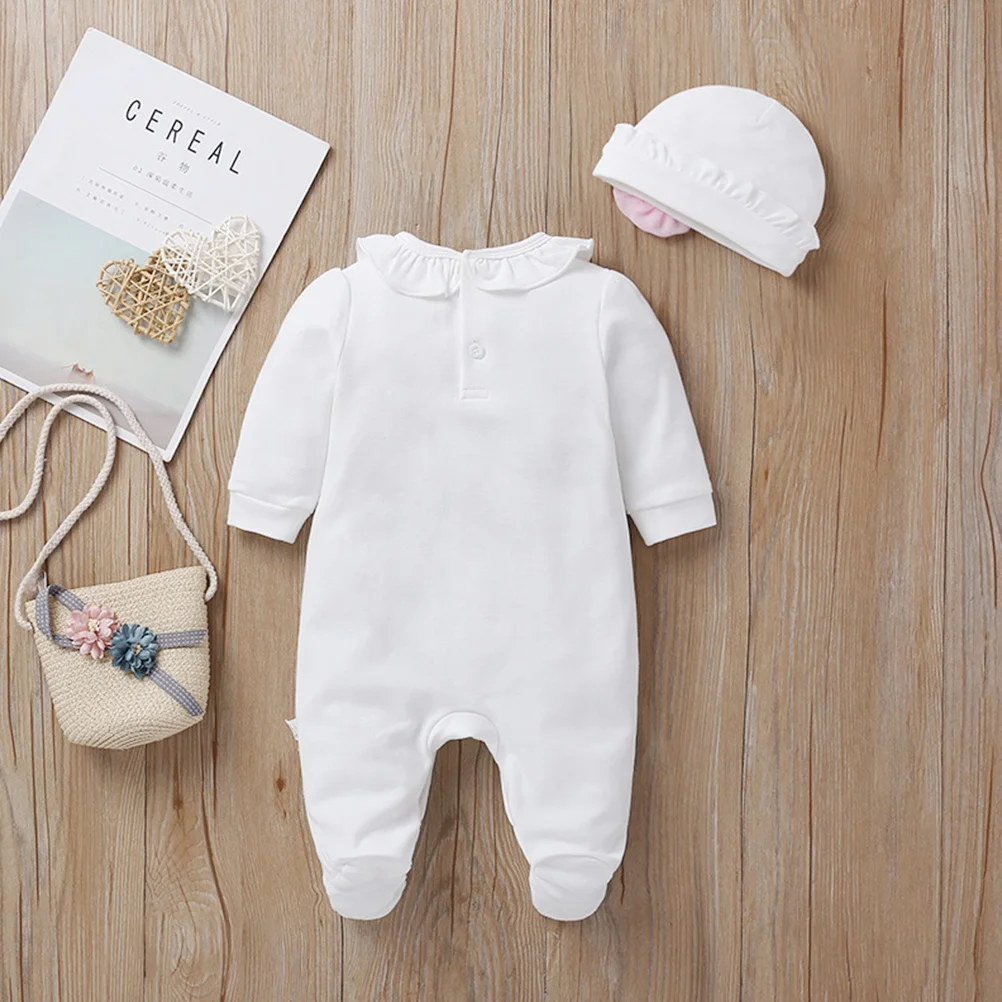 

Long Sleeves Baby Jumpsuits 59Cm White Newborn Infant Clothing Set Soft Breathable Cotton Wear for Holiday Beach Party Photo